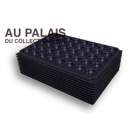 .Plateaux noir matière recyclée alvéoles rondes X10 LOT N°M86