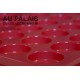 .Plateaux plastique rouge rondes avec couvercles X10 LOT N°M77