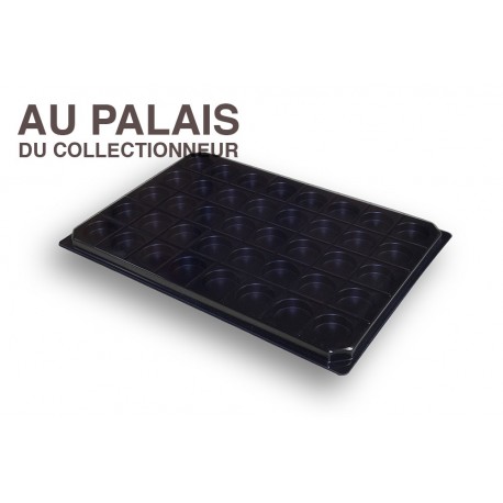 .Plateau noir recyclée rondes avec couvercle X1 LOT N°M701