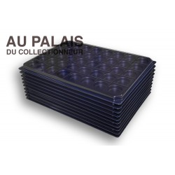 .Plateaux noir recyclée rondes avec couvercles X10 LOT N°M702