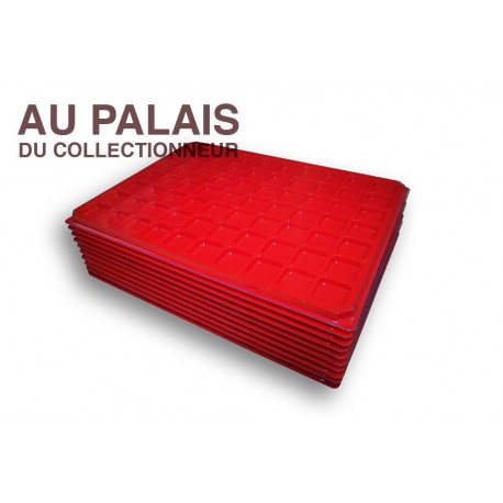 .Plateau 70 cases plastique rouge X10 LOT N°M108