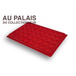 .Plateaux plastique rouge alvéoles rondes X1 LOT N°M 2