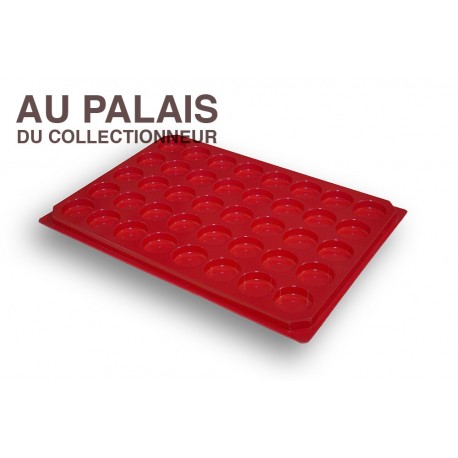 .Plateaux plastique rouge alvéoles rondes X1 LOT N°M 2