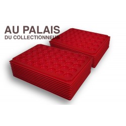 .Plateaux plastique rouge alvéoles rondes X100 LOT N°M 4