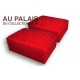 .Plateaux plastique rouge rondes avec couvercles X100 LOT N°M78