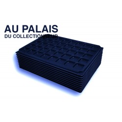 .Plateaux noir matière recyclée alvéoles carrées X10 LOT N°PNC10