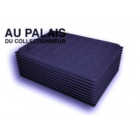 .Plateaux noir recyclée carrées avec couvercles X10 LOT N°PNCC10