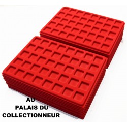 .Plateaux feutrine rouge (clipsables carrées)X100 CLR100
