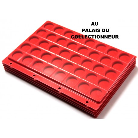 .Plateaux feutrine rouge + couvercles perforés pour classeur standard x5 FTR5