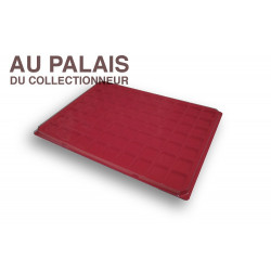 .plateau+couvercle 70 cases FEUTRINE rouge X1 LOT N°M111