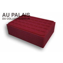 .Plateaux feutrine rouge royal (carrées)X10 LOT N°M25R
